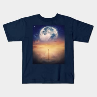 Super moon scenery Kids T-Shirt